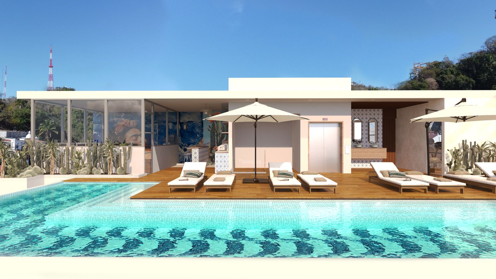 Luxury swimming pool in a beachfront pre sale Puerto Vallarta condo development