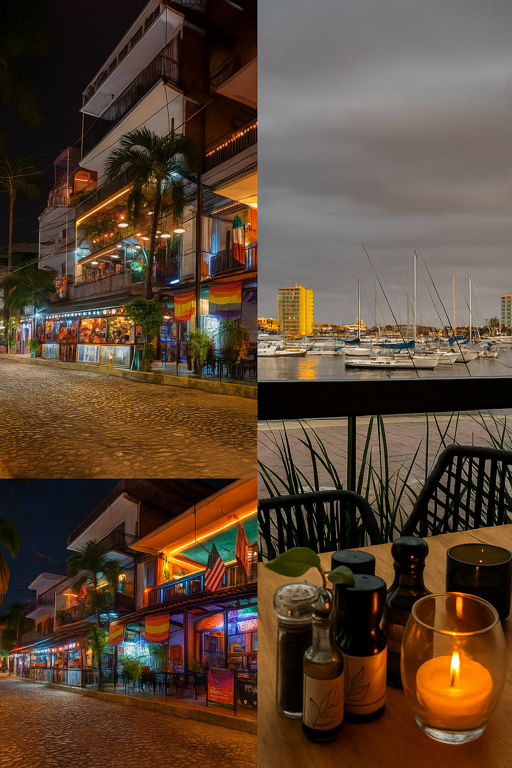 Nightlife in Zona Romántica vs Marina views in Marina Vallarta, Puerto Vallarta, Mexico