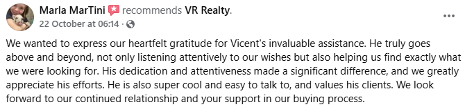 Happy client review on Facebook praising presale condos in Puerto Vallarta