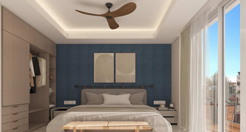 Modern bedroom interior in Veloa presale Puerto Vallarta