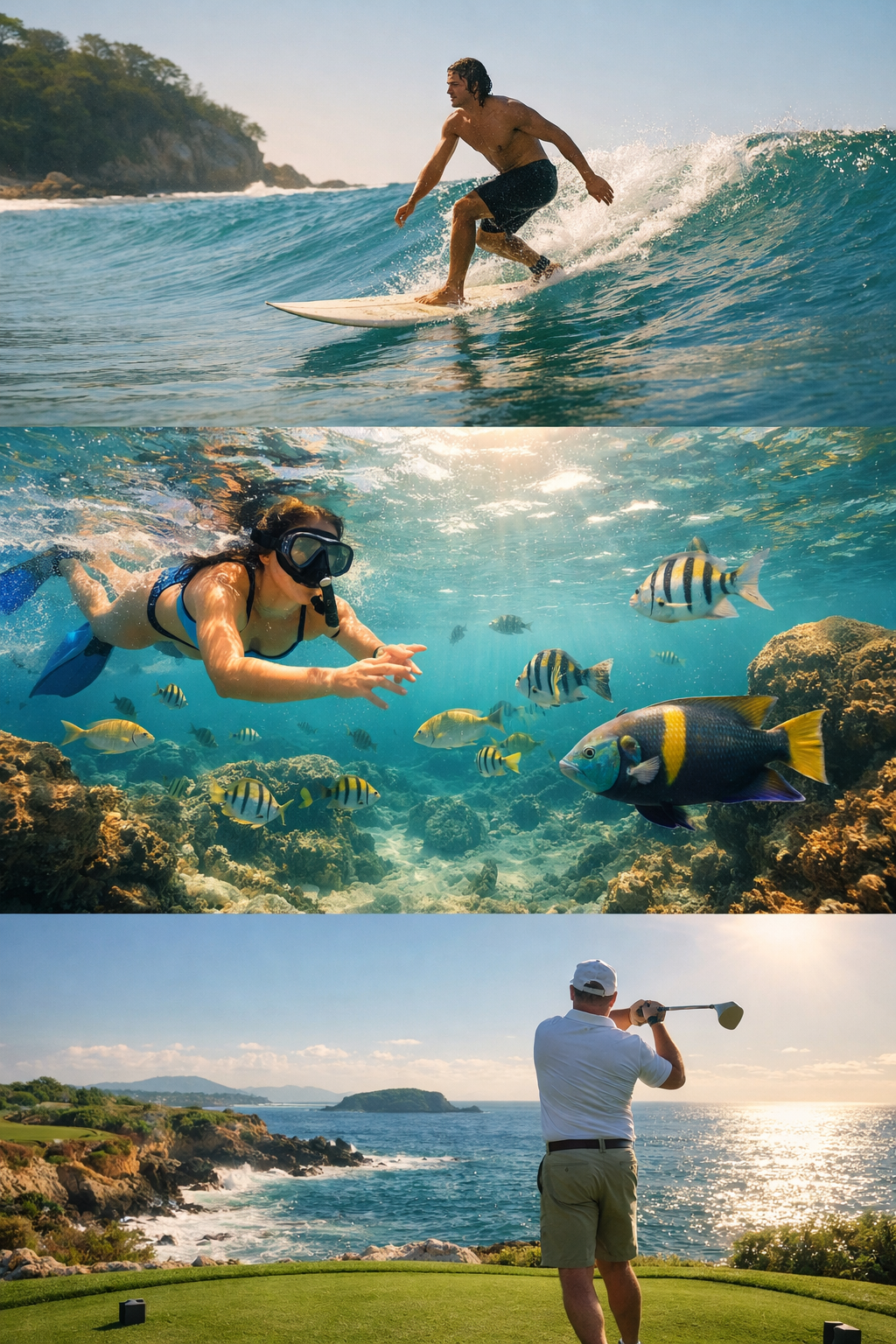 Surf, snorkeling et golf en bord d’océan à Punta Mita, Mexique