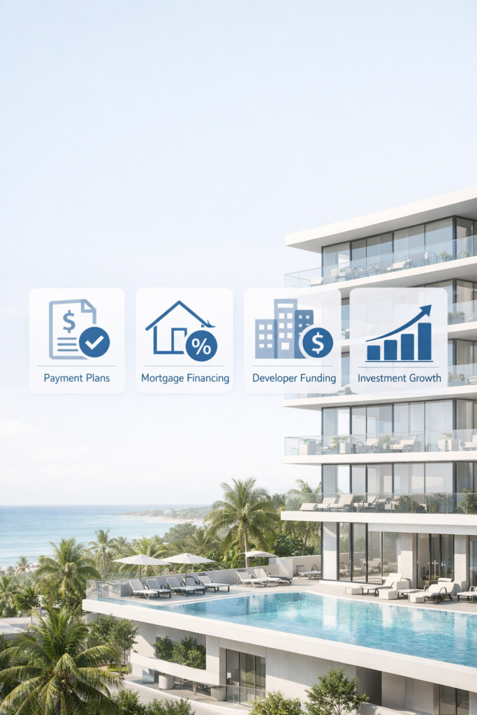 Condominium de luxe en préconstruction au Mexique avec financement promoteur, options hypothécaires et croissance d’investissement