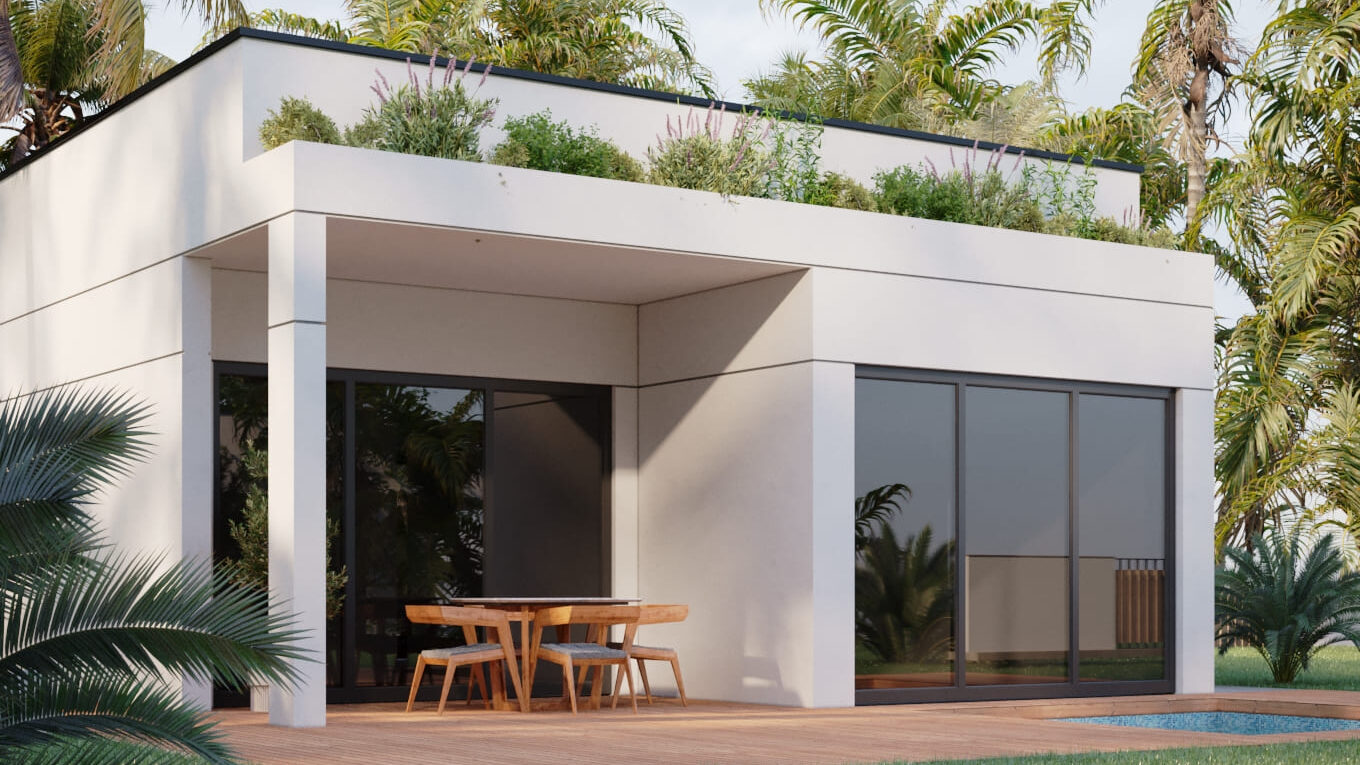 Contemporary luxury villa with private terrace and tropical landscaping in Puerto Vallarta.